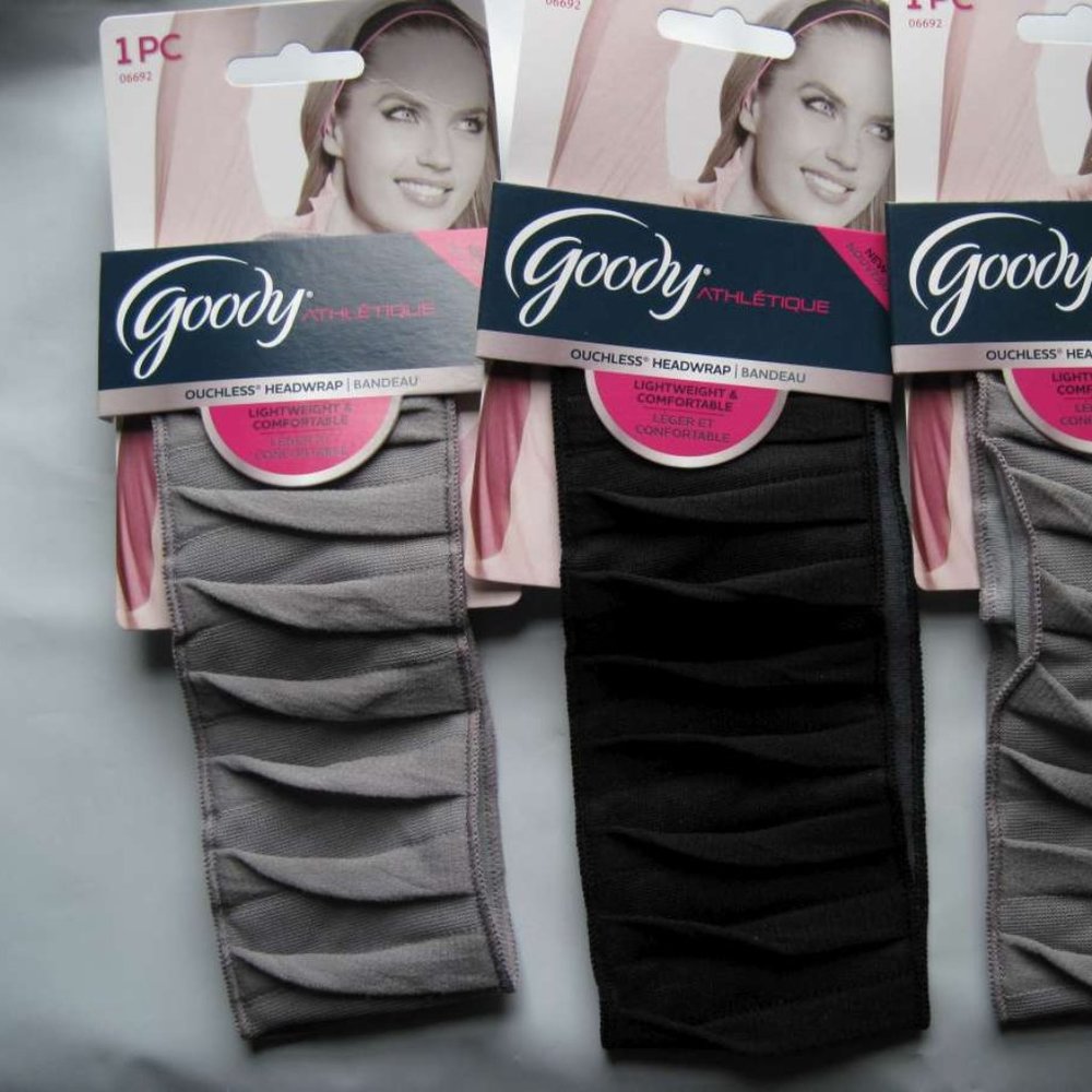 1 Goody Athletique Soft Wide Folded Fabric Ouchless Head Wrap Band Yoga Headwrap